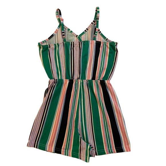 Girls stripe shorts romper size 7/8 - Picture 3 of 3